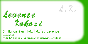 levente kokosi business card